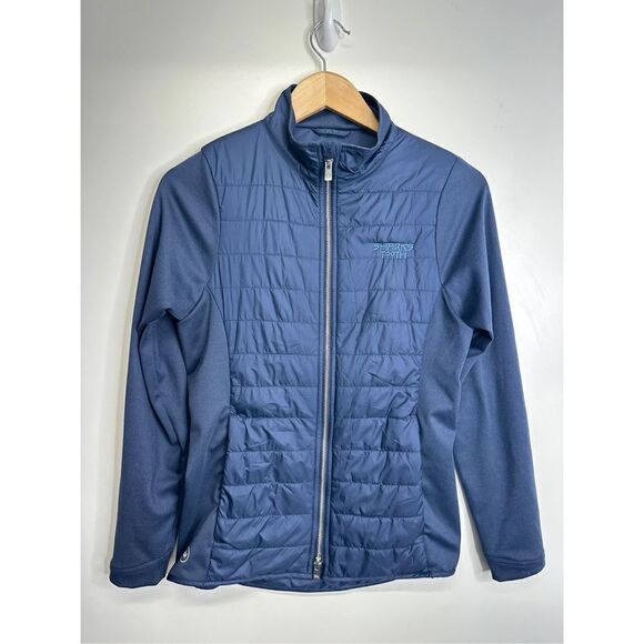 Peter Sweater Womens Small Blue Sharks Tooth Full Zip Hybrid Navy Jacket - Picture 1 of 8